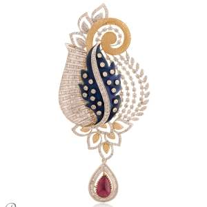 Beautifully Crafted Diamond Pendant Set with Matching Earrings in 18k gold with Certified Diamonds - PD1428P